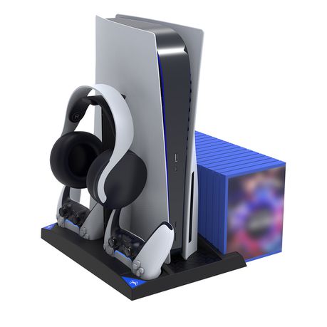 PS5 6 in 1 Vertical Stand with Cooling Fans & Dual Port Charging Dock