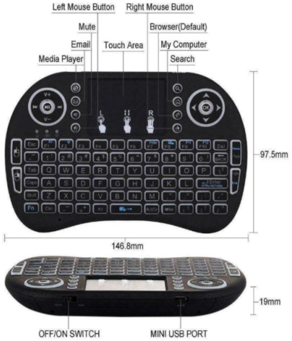 Wireless Keyboard with TouchPad