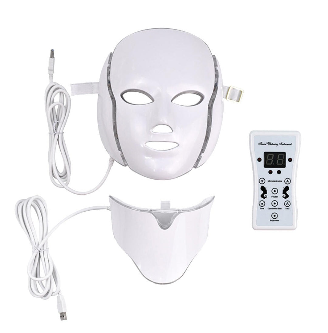 7 Color Electric Therapy LED Face and Neck Mask For Healthy Skin Rejuvenation