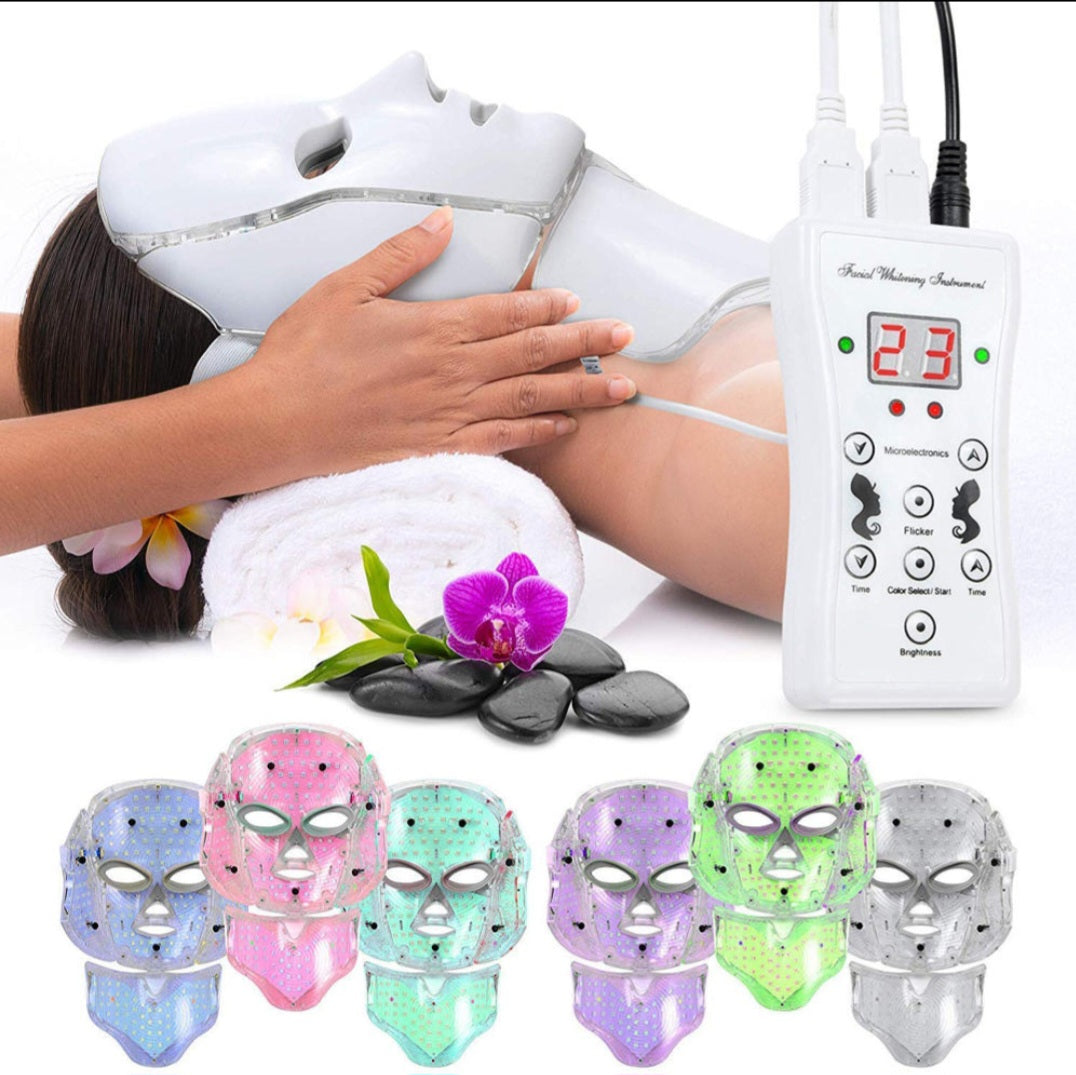 7 Color Electric Therapy LED Face and Neck Mask For Healthy Skin Rejuvenation