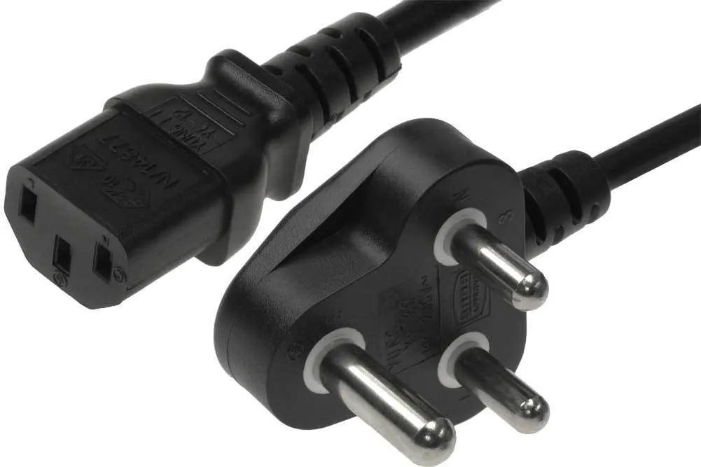 1.5 Meter PC or HDTV Power Cable 3-Pin SA Electrical Plug to Kettle Cord